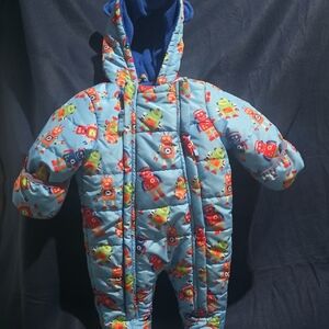 Colorful Robot Print Kids One Piece